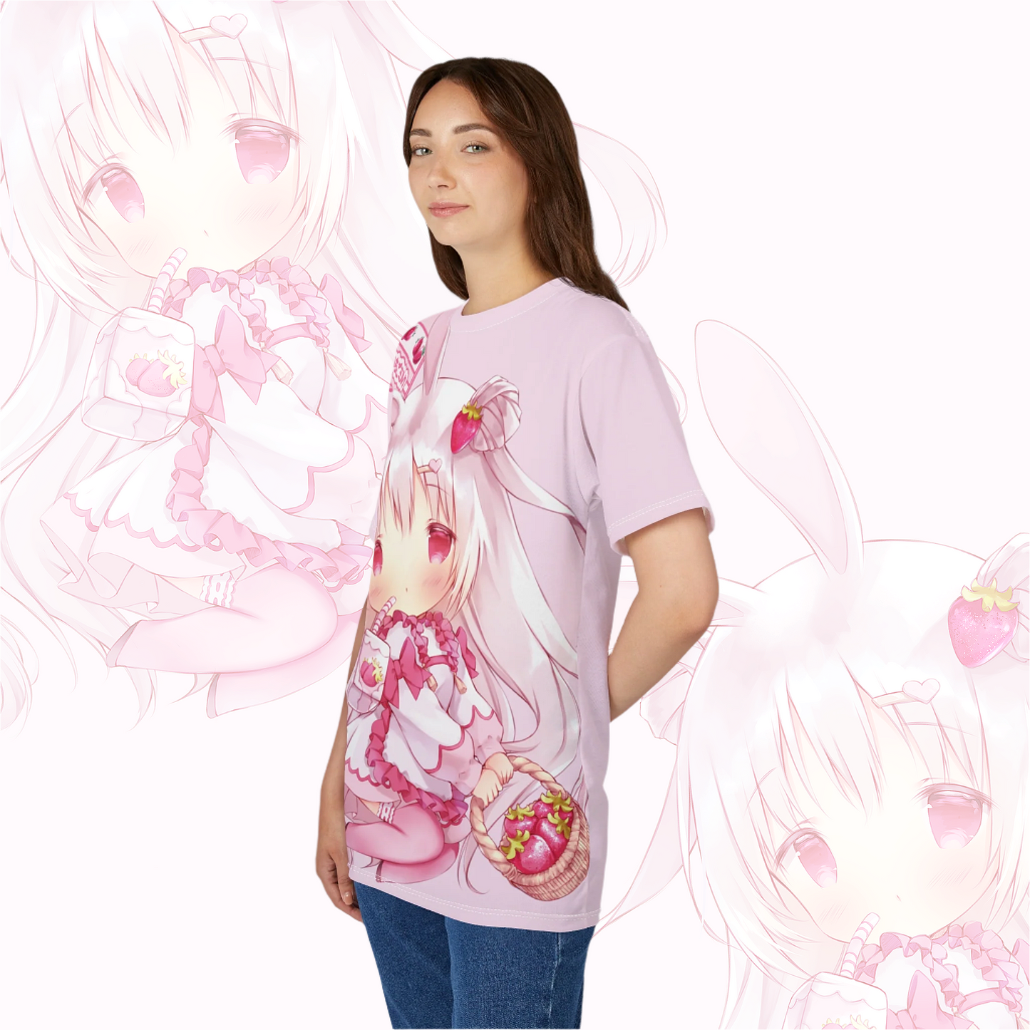Pink Yuki Graphic Tee - Anime Apparel