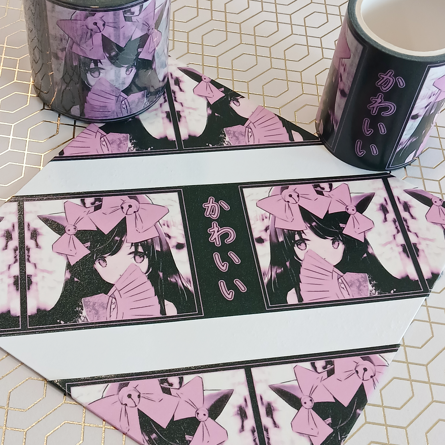 2" Anime Washi Tape - Black Coquette