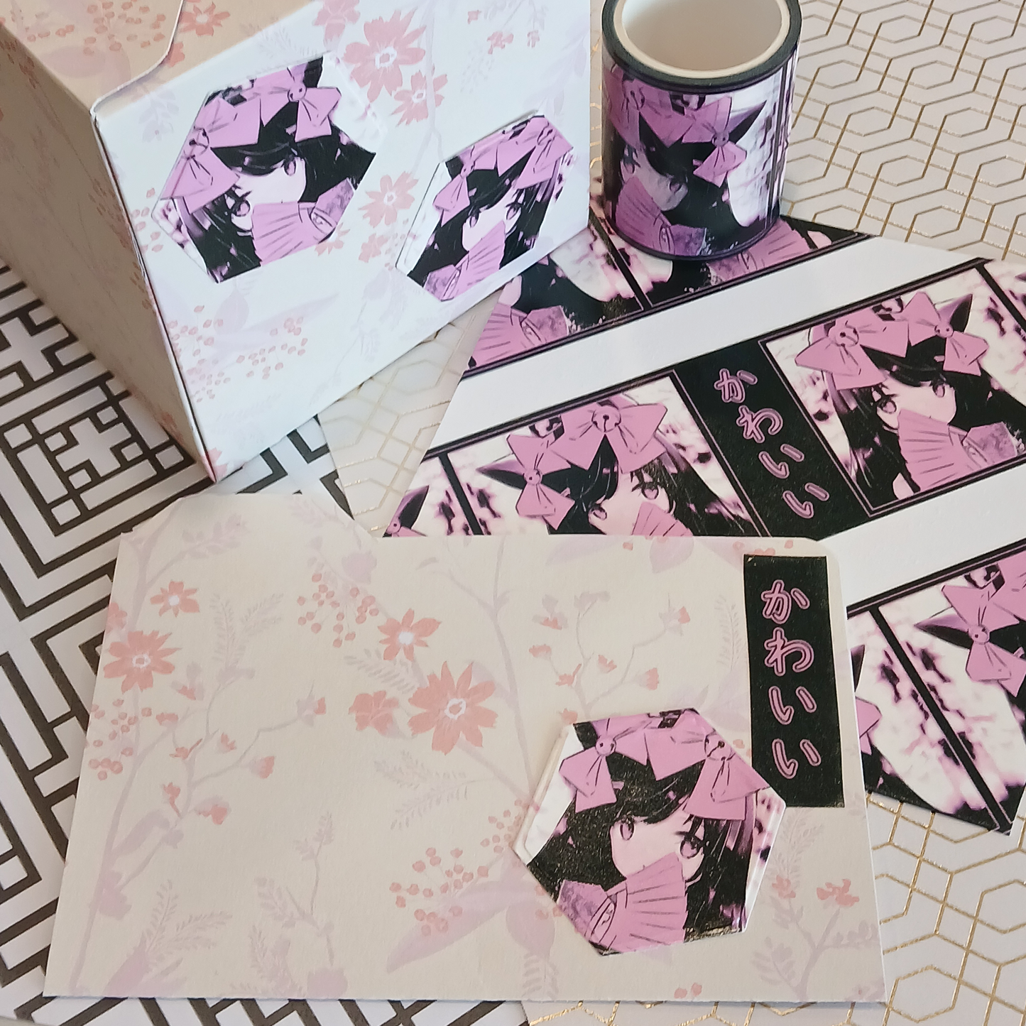 2" Anime Washi Tape - Black Coquette