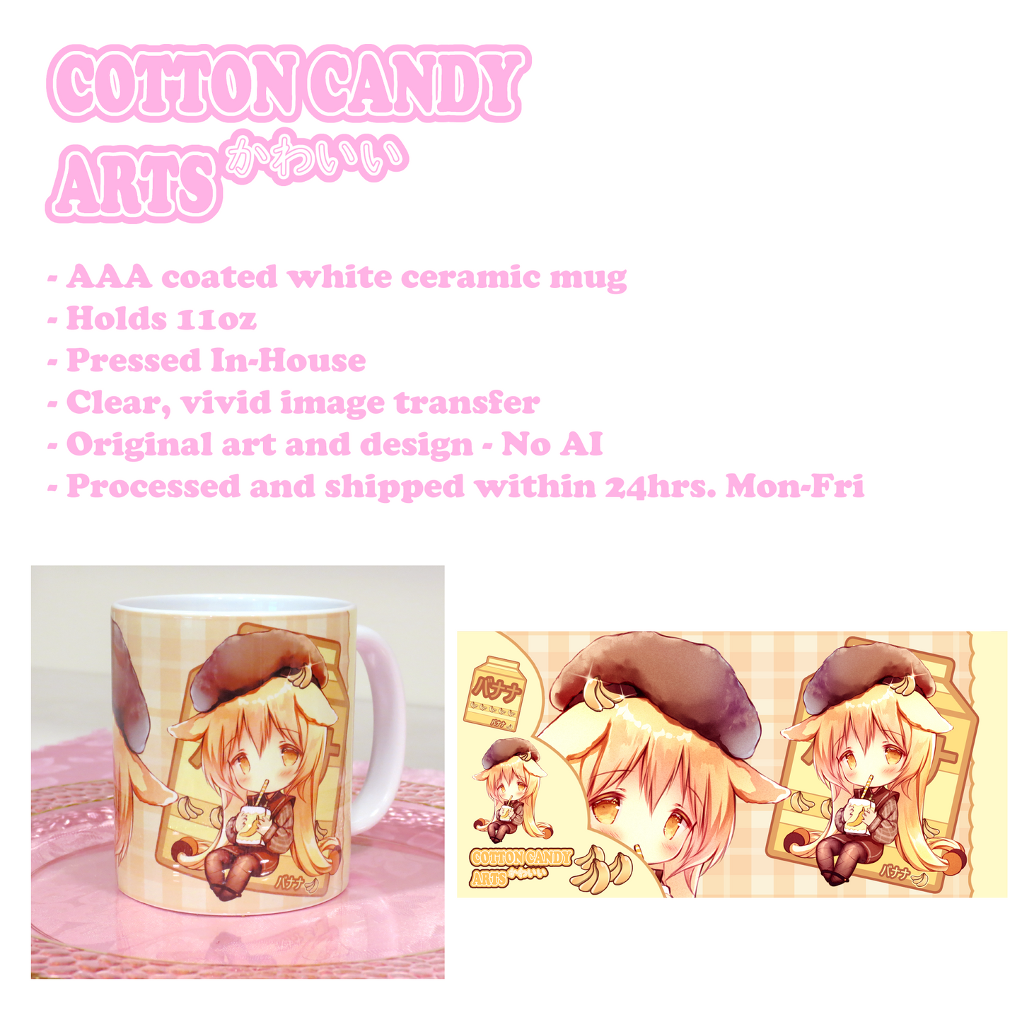 Banana Chibi - 11oz Ceramic Art Mug