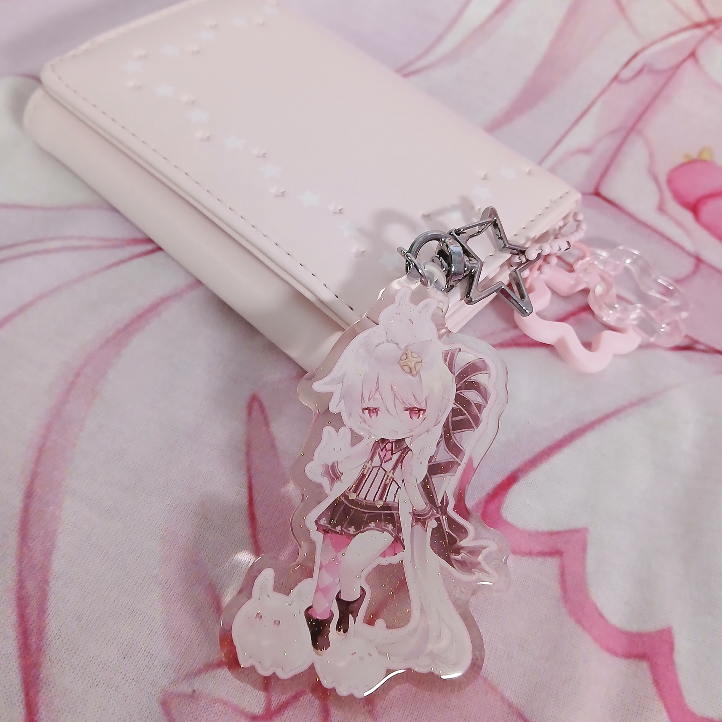 Kawaii Chibi - Glitter Keychain Cham