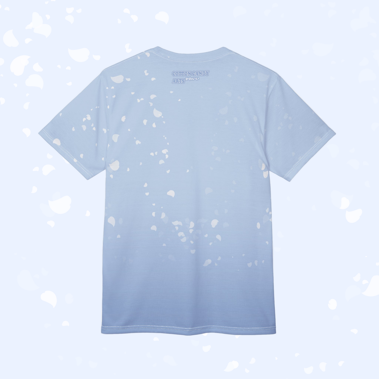 Sakura Petals Anime Graphic Tee - Pastel Blue