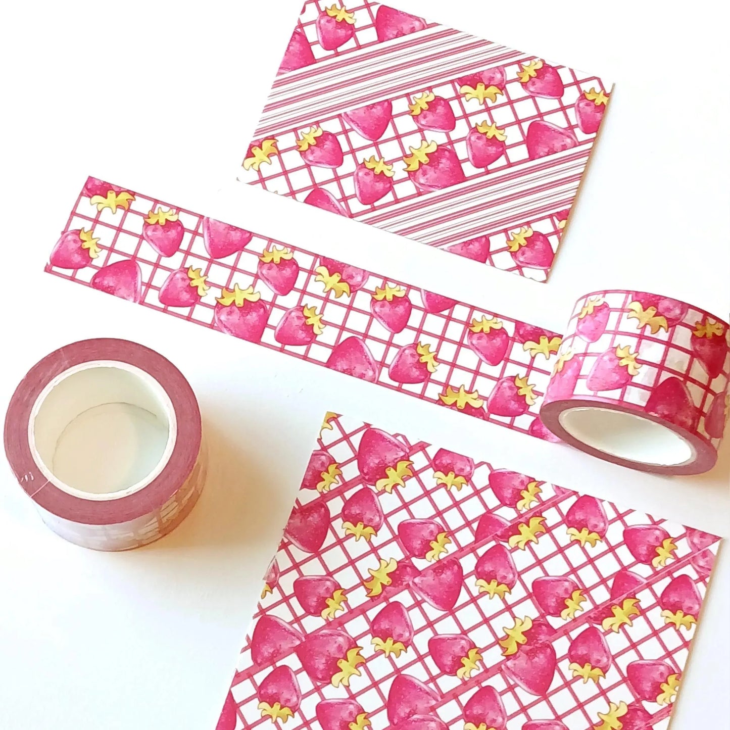Strawberry Grid Washi Tape | 30mm x 10m