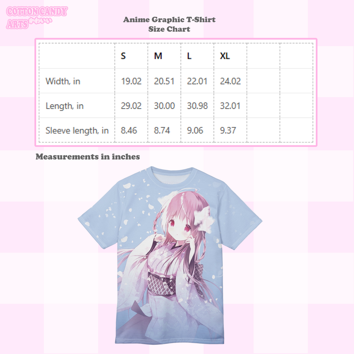 Sakura Petals Anime Graphic Tee - Pastel Pink