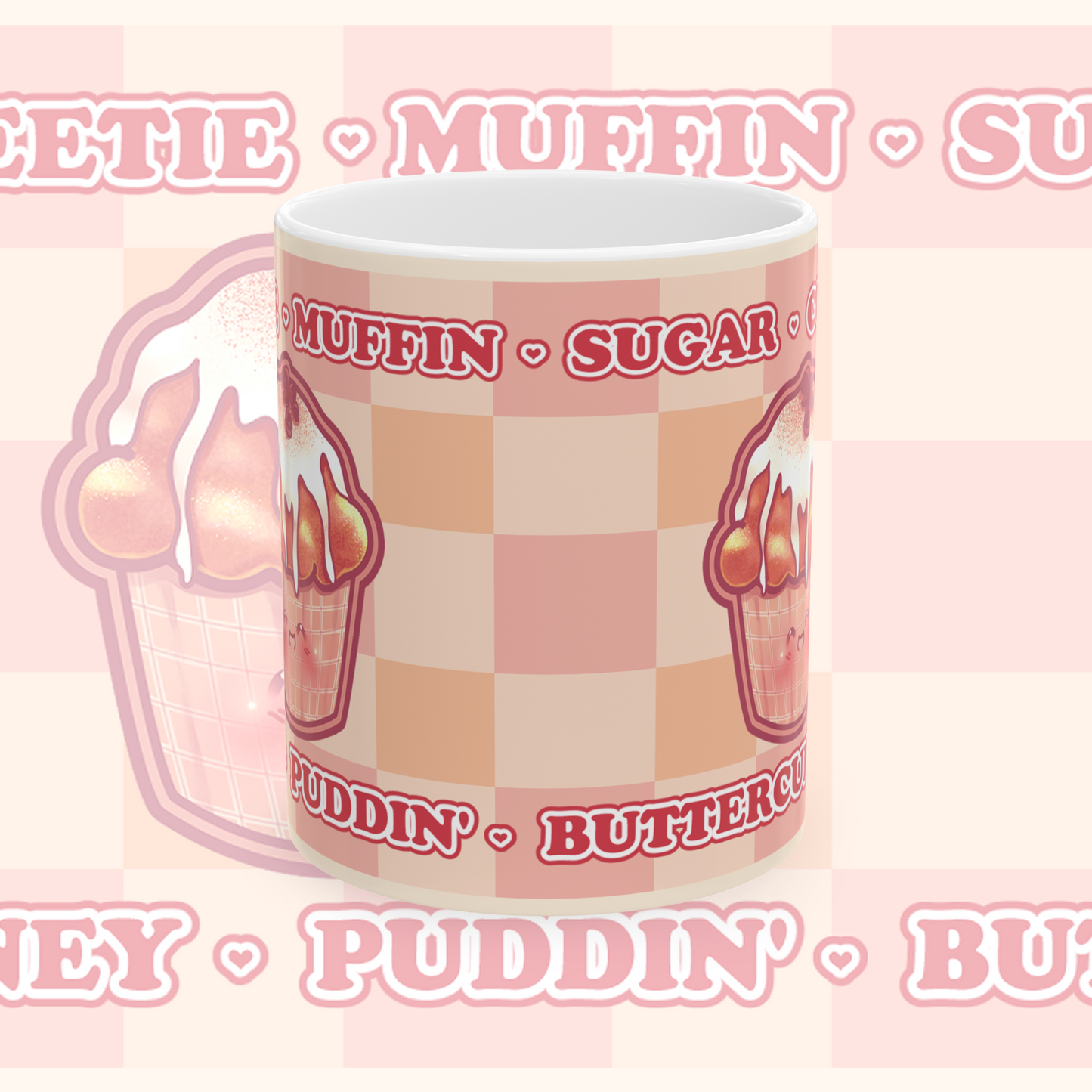 11oz Kawaii Ceramic Mug - Sweet Names
