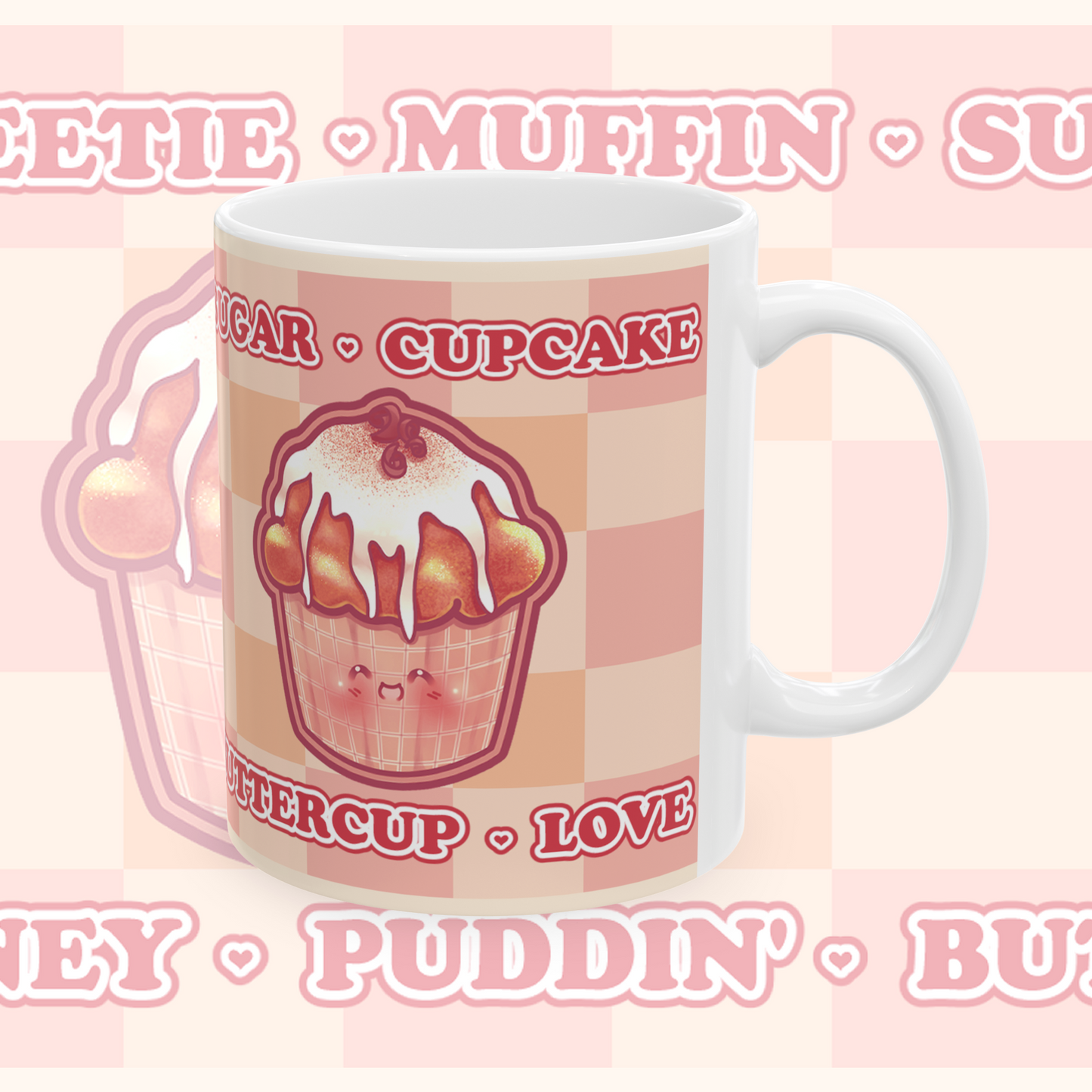 11oz Kawaii Ceramic Mug - Sweet Names