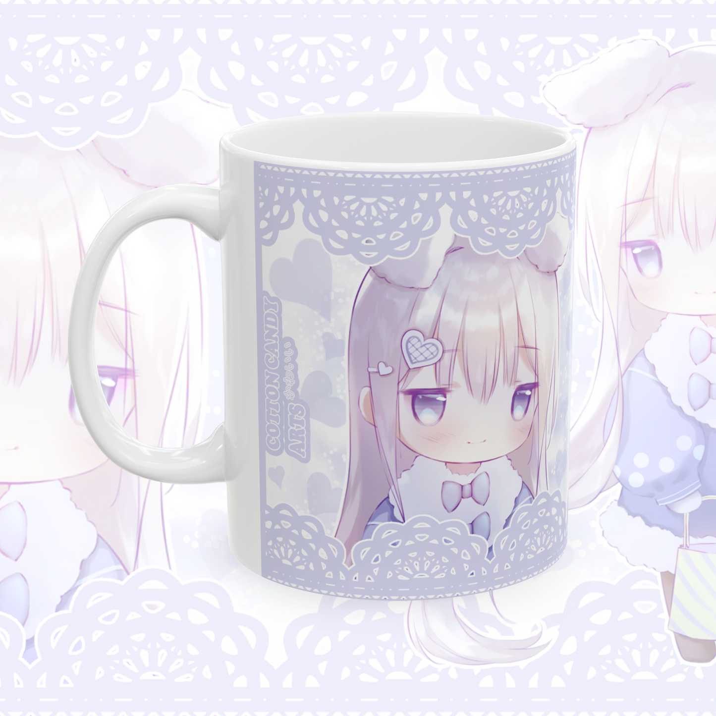 11oz Ceramic Anime Mug - White Wolf