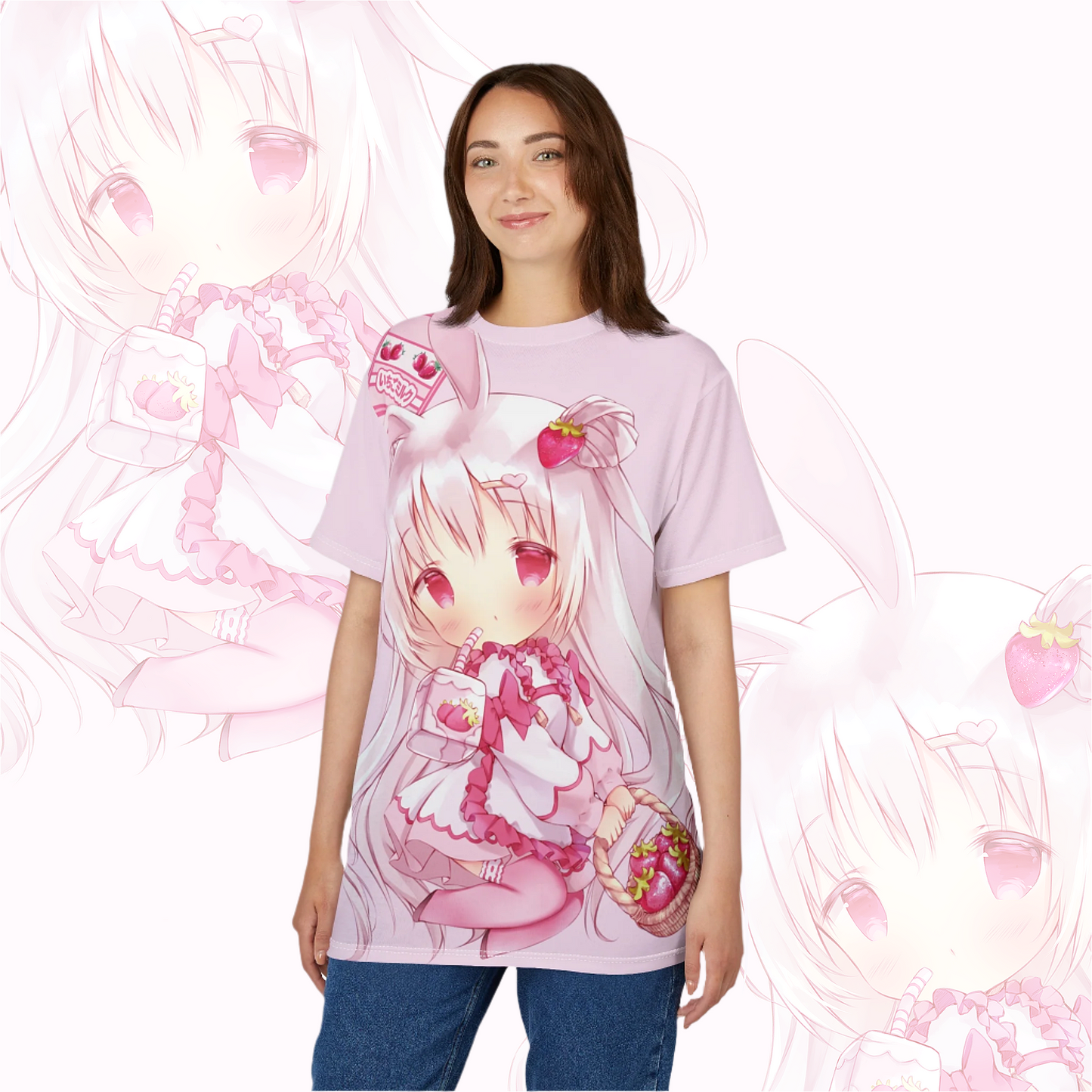 Pink Yuki Graphic Tee - Anime Apparel
