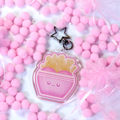 Kawaii Fries - Glitter Keychain Charm