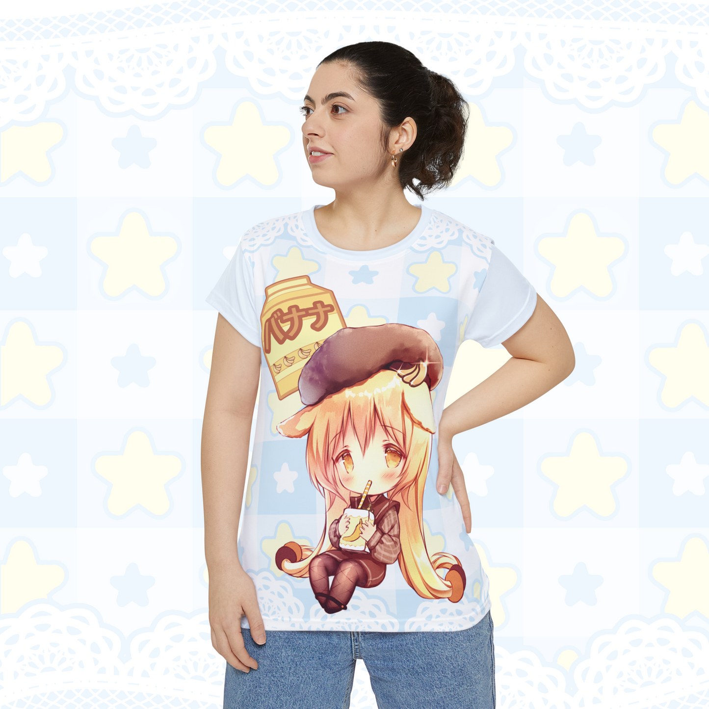 Banana Milk Chibi - Women's Harajuku Anime Top