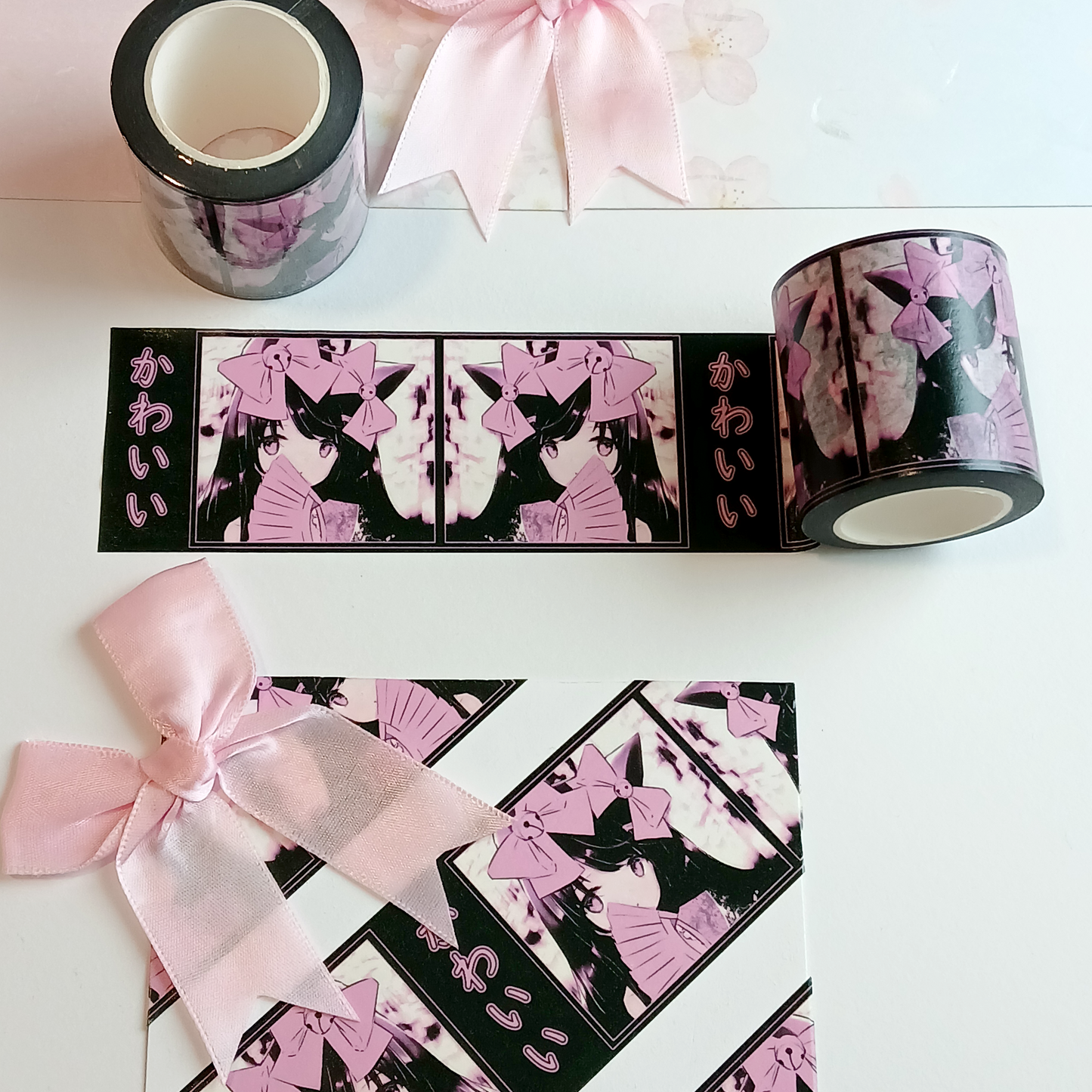 Black Coquette Japanese Washi Tape | 50mm x 10m