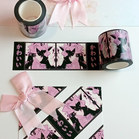 Black Coquette Japanese Washi Tape | 50mm x 10m