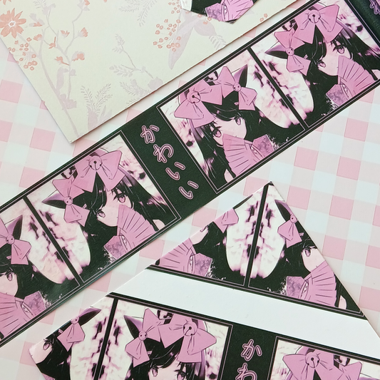 50mm Black Coquette Anime Washi Tape