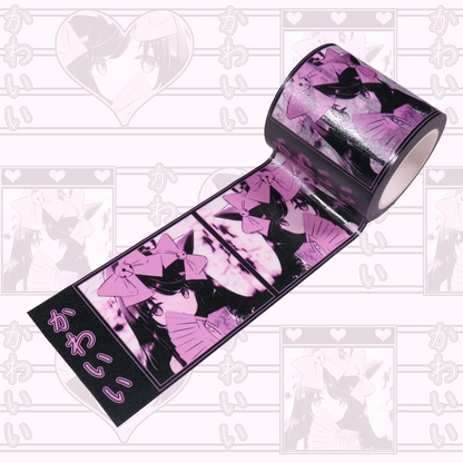 2" Anime Washi Tape - Black Coquette