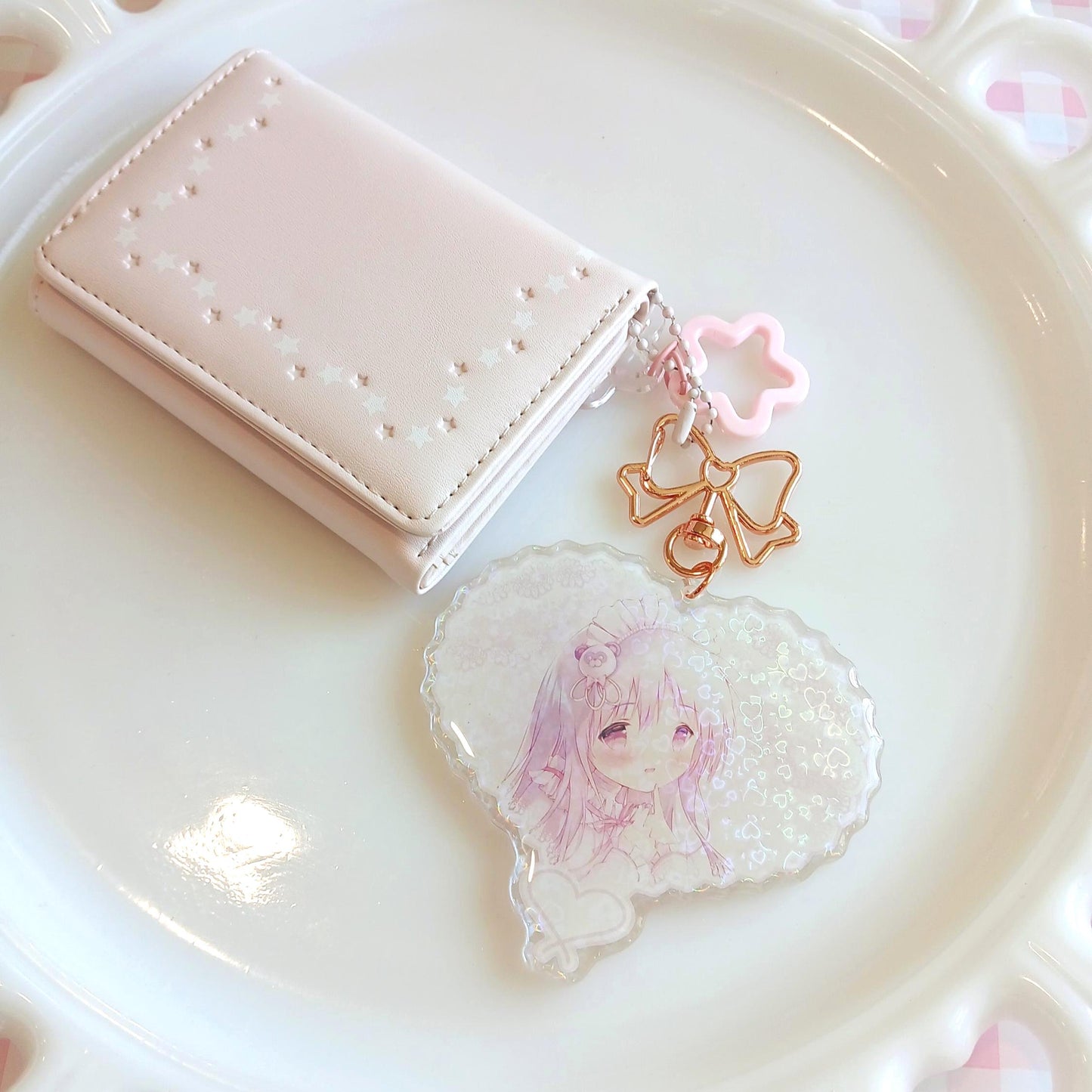Coquette Lace Heart | Holographic Anime Charm