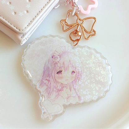 Coquette Lace Heart | Holographic Anime Charm