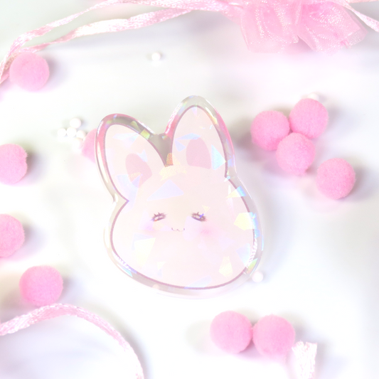 2" Holographic Pin - Kawaii Bunny