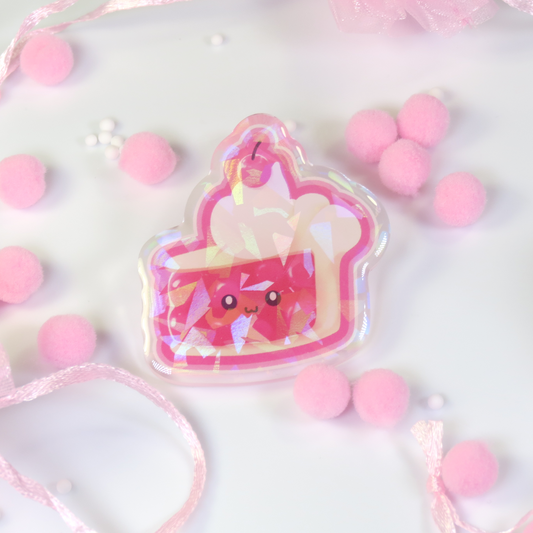 2" Holographic Pin - Kawaii Pie