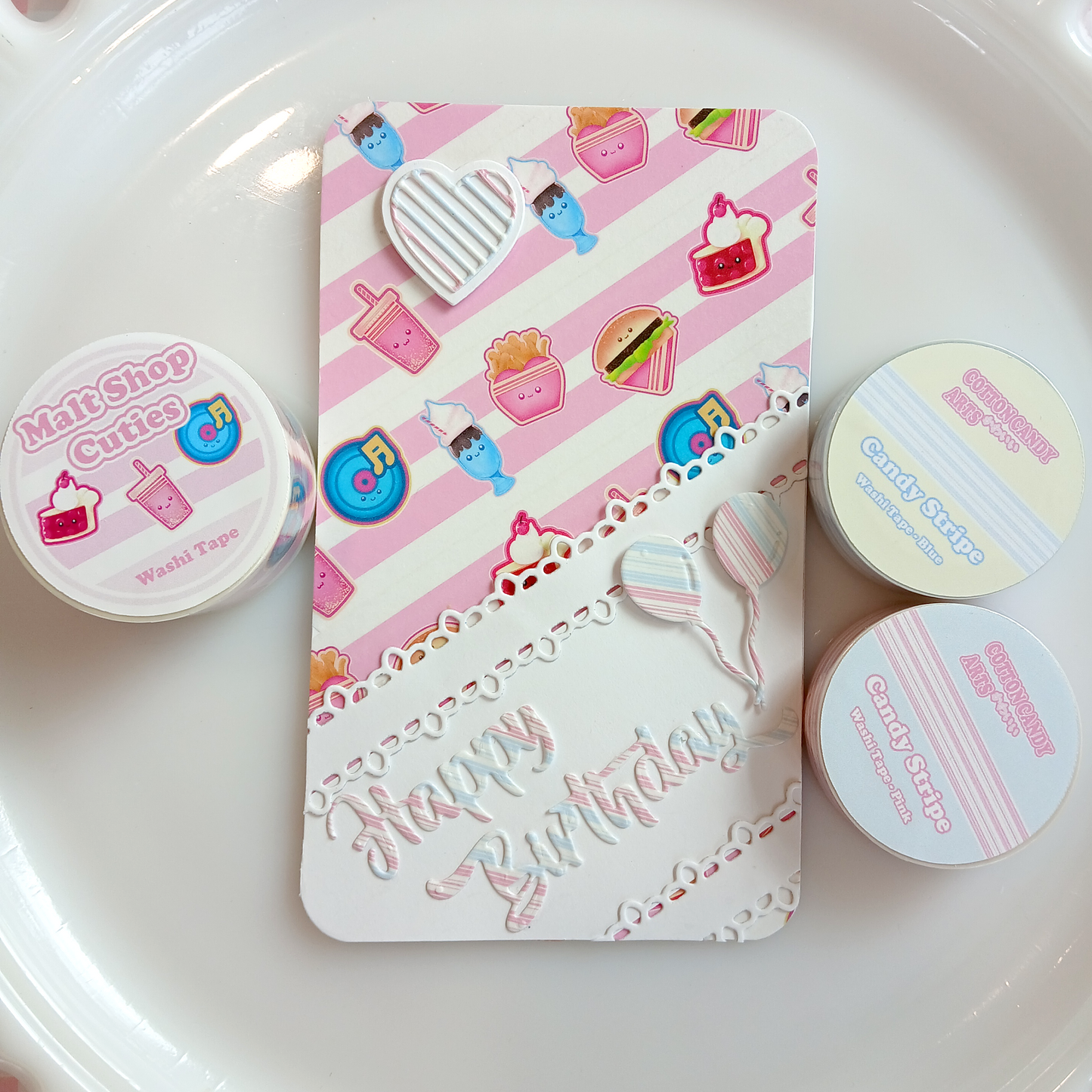 Blue Candy Stripe Washi Tape | 15mm x 10m