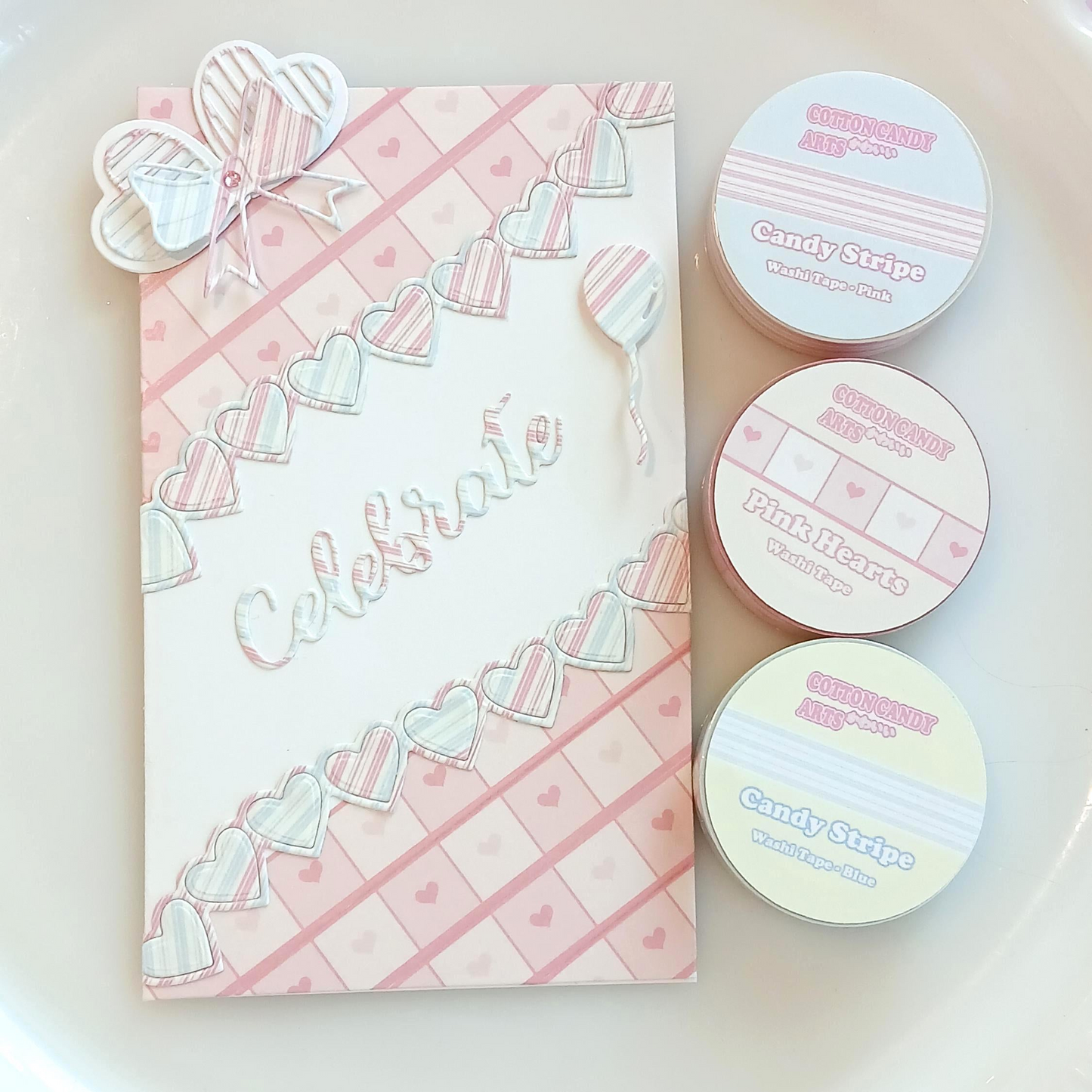 Blue Candy Stripe Washi Tape | 15mm x 10m