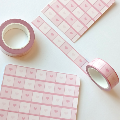 Pastel Hearts & Stripes Washi Set