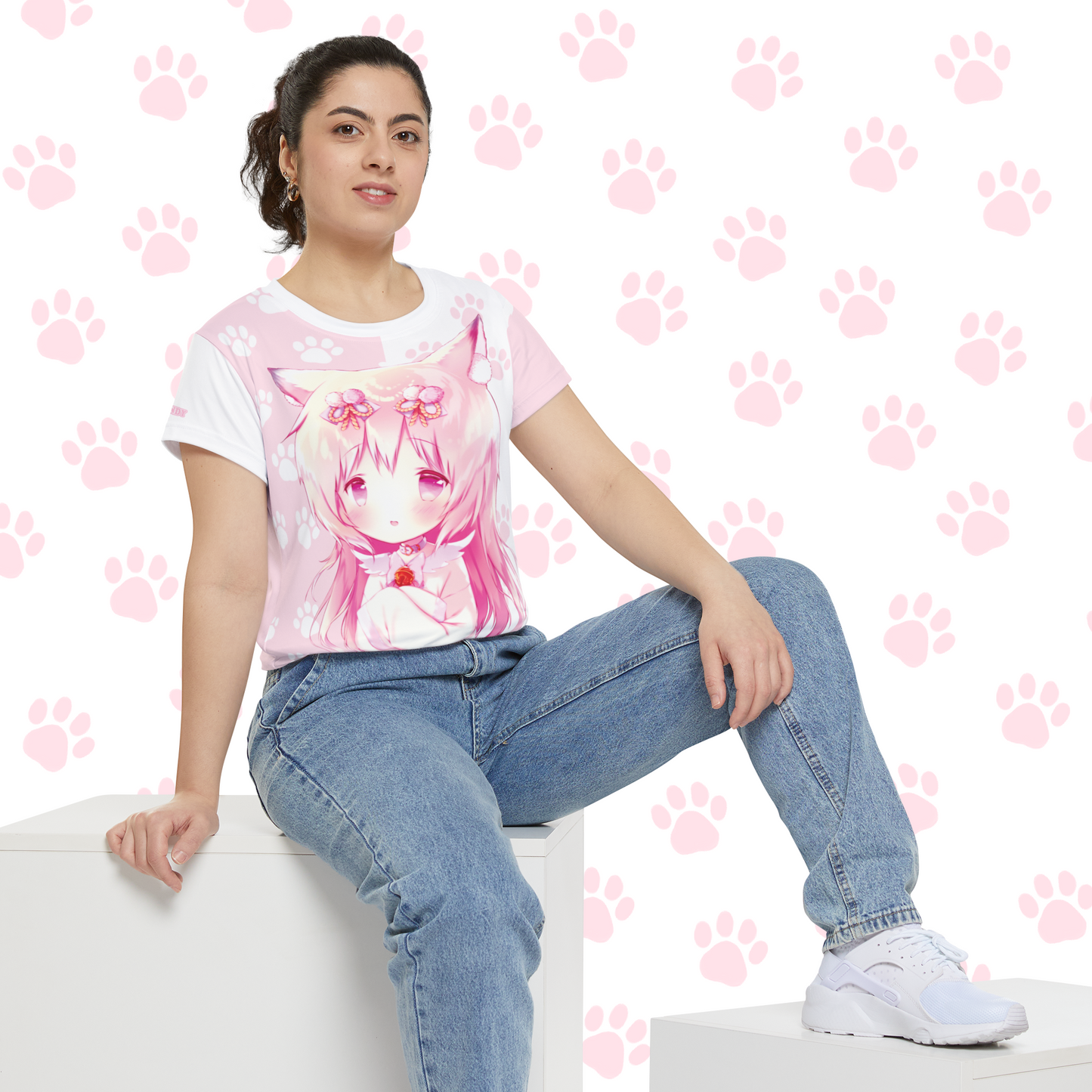 Pink Paws - Women's Harajuku Anime Top