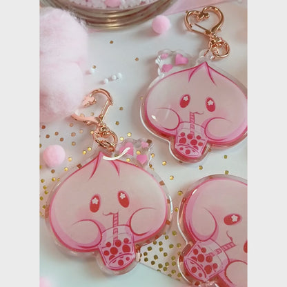 Kawaii Boba Mochi - Glitter Keychain Charm