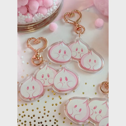 Kawaii Mochi Babies - Glitter Keychain Charm