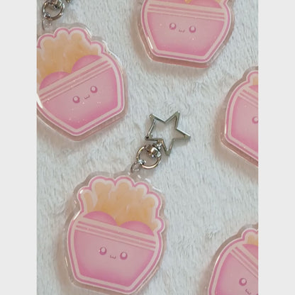 Kawaii Fries - Glitter Keychain Charm