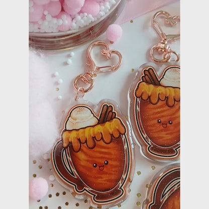 Spiced Caramel Swirl - Glitter Keychain Charm