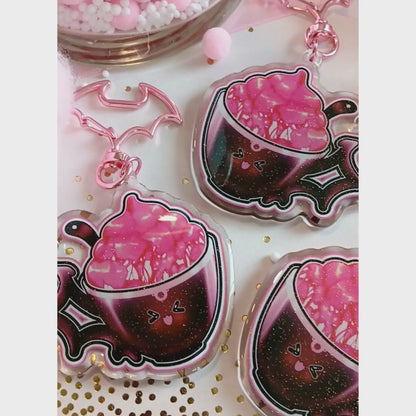 Vampire Cappuccino - Glitter Keychain Charm