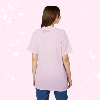 Sakura Petals Anime Graphic Tee - Pastel Pink