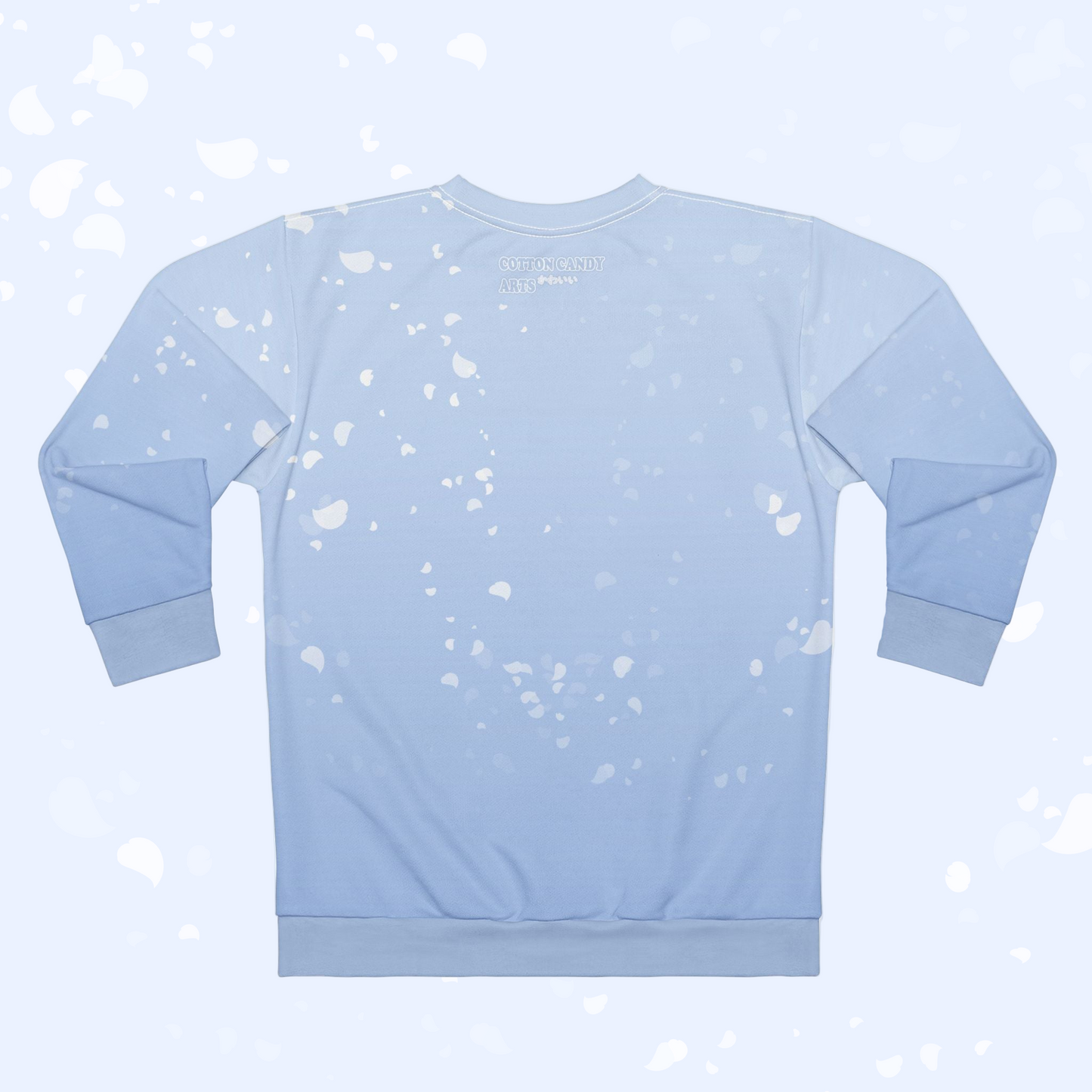 Sakura Petals Anime Sweatshirt - Pastel Blue