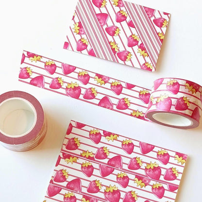 Strawberry Stripe Washi Tape | 30mm x 10m