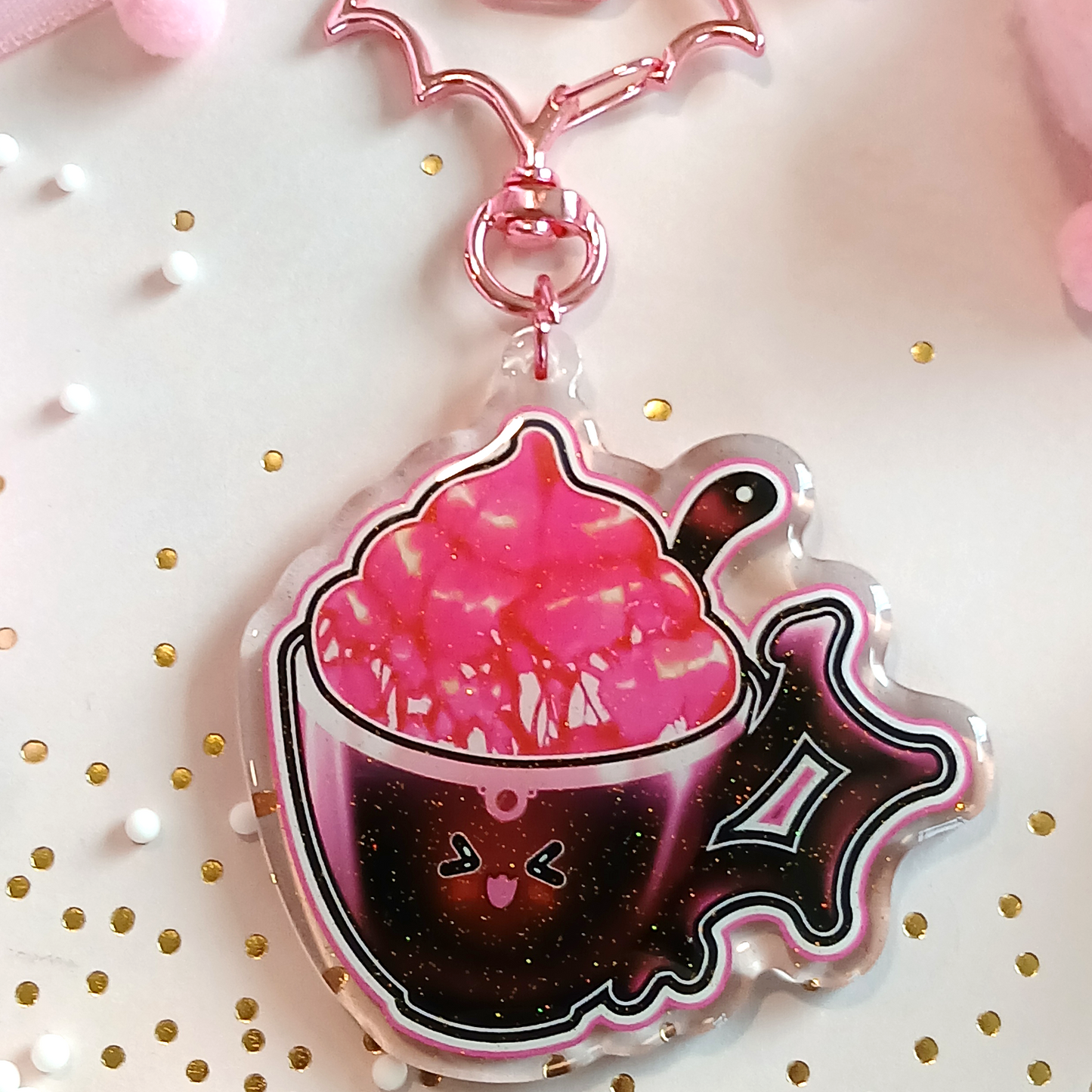 Vampire Cappuccino - Glitter Keychain Charm