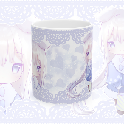 11oz Ceramic Anime Mug - White Wolf